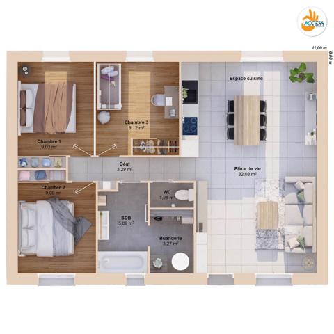 Achat terrain près de GEMOZAC - 412 m² - 39 200 €