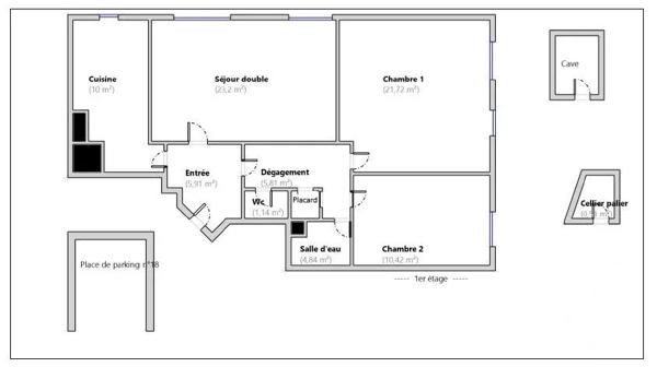 Appartement F4 à vendre  4 pièces - 89,35 m 2   LA GARENNE COLOMBES  - 92