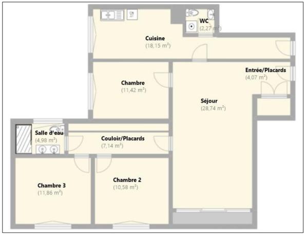 Appartement
         4 pièces
        - 99 m² 330 000 € *
