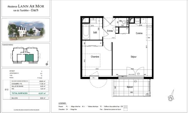 Appartement T2  42m2