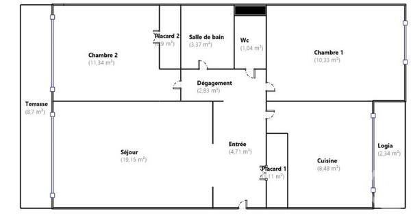 Appartement F3 à vendre  3 pièces - 63,26 m2 CAGNES SUR MER - 06