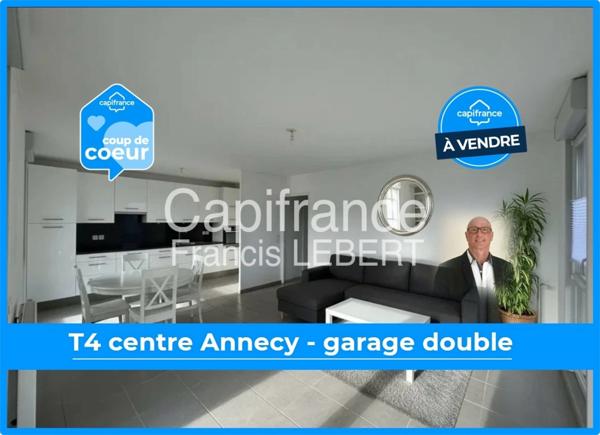 Magnifique T4 récent en étage élevé - garage possible, ANNECY centre ville (74)