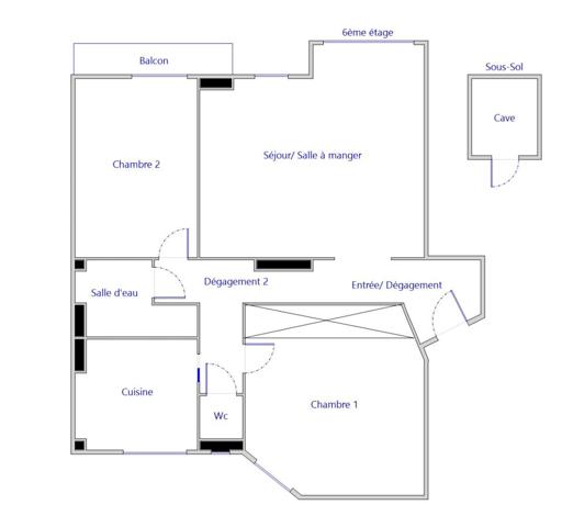 Appartement à vendre 3 pièces 66 m² 