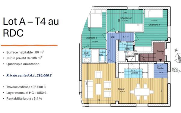 Appartement à vendre    4 pièces • 87 m2 Verrières-le-Buisson