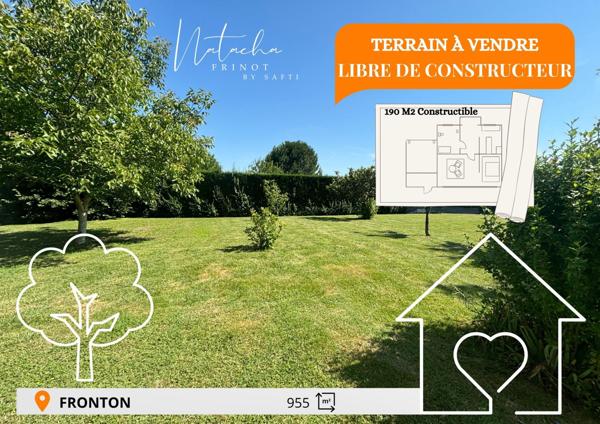 Rare Terrain 955 m2 Grande Emprise au sol Plat