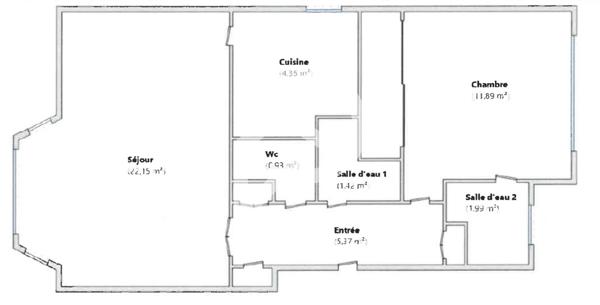 Appartement 2 pièces 48.1 m2