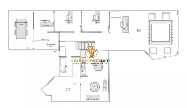 Location Bureau 192 m2 à Tarbes