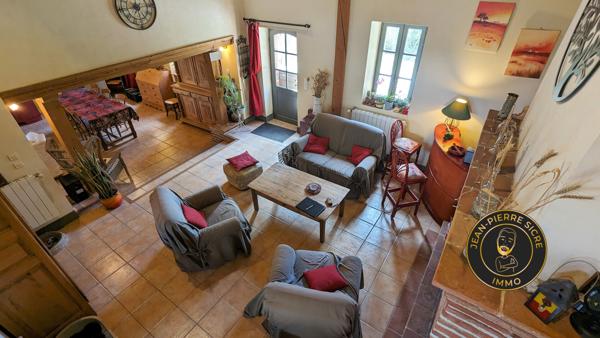 Lacaugne (31390) LONGÈRE RÉNOVÉE DU XIXe SIÈCLE (257 m² - 5 CHAMBRES) AVEC VUE DOMINANTE