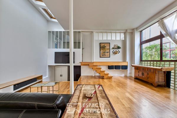 Ancien atelier transformé en loft au calme sur cour végétalisée