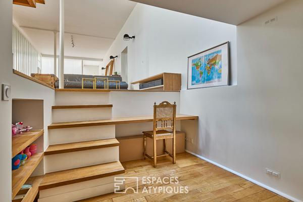 Ancien atelier transformé en loft au calme sur cour végétalisée