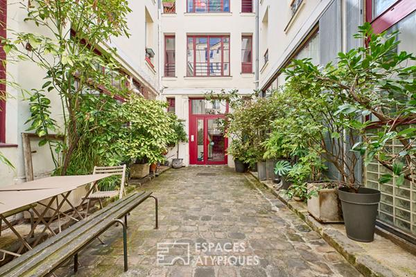 Ancien atelier transformé en loft au calme sur cour végétalisée