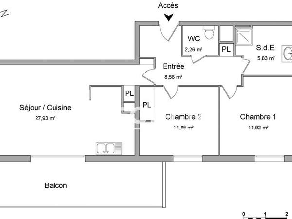 Location Appartement 3 pièces 68.17 m² - 369 QUATER AVENUE DE VERDUN Merignac 33700
