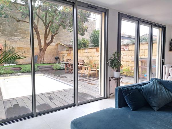 Bordeaux (33000) Superbe échoppe double rénovée avec jardin et piscine – Bordeaux centre