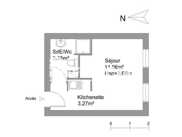 Location Studio 17.9 m² - 11 RUE DES MARAIS Pontoise 95300