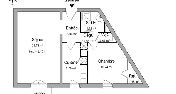 Location Appartement 2 pièces 49.72 m² - Montmagny 95360
