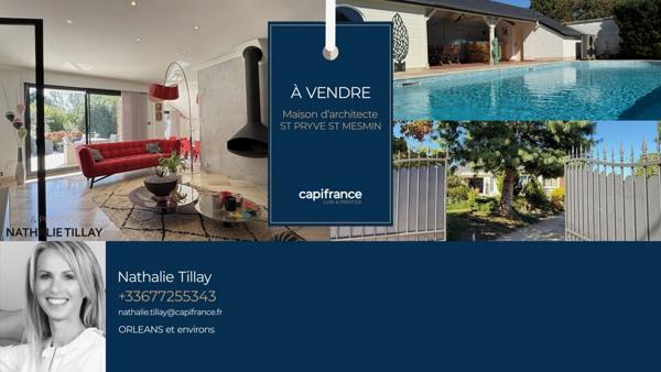 Saint pryvé st Mesmin, proche Orléans, maison d'architecte de 284 m² à vendre, avec piscine, Terrain de 1 700 m²