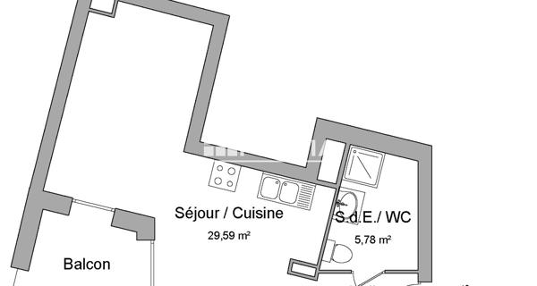 Location Studio 38.35 m² - Metz 57000