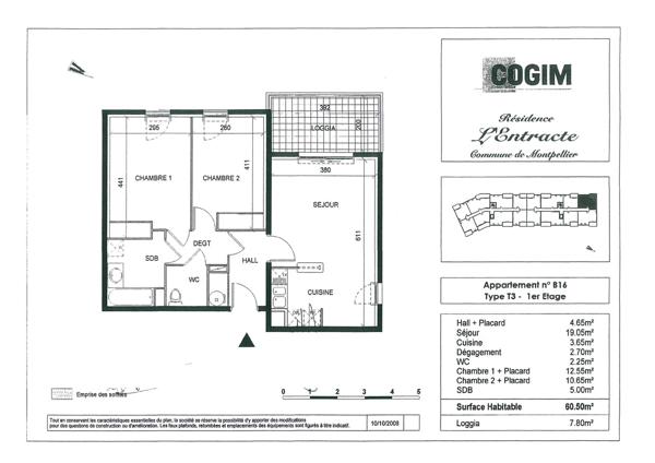 Appartement · Vente Montpellier (34090) 3 pièces · 61m²