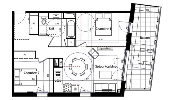 Appartement à vendre 3 pièces 60 m² Valras-Plage