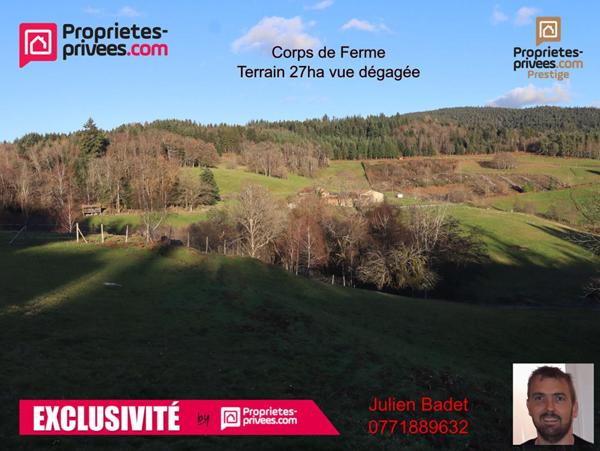 Corps de ferme 6 pièce(s) 350 m2 environ + terrain 27ha avec sources + dépendances