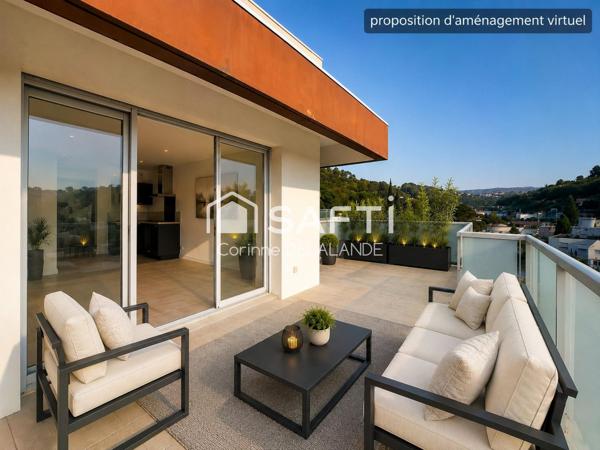 Magnifique 3 pièces 62m2, terrasse, vue dégagée
