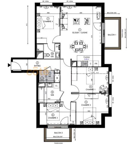 Vente Appartement97,85 m² - 5 Pièces - VILLENEUVE SAINT GEORGES (94190)