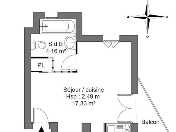 Location Studio 25 m² - 18 AVENUE PIERRE MASSE Pau 64000