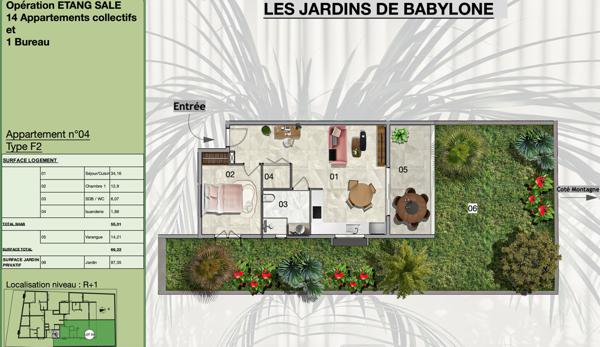 Appartement 2 pièces (55m²) avec Varangue et Jardin – Étang Salé