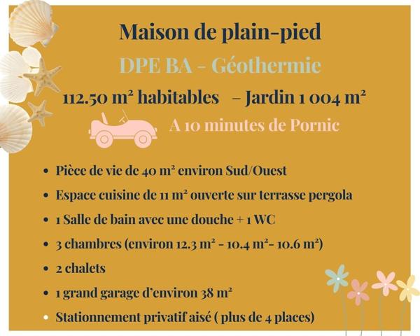 Tharon-Plage – maison de plain-pied, 113 m²