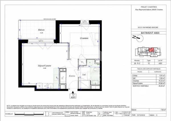 Appartement Chartres 2 pièce(s) 45 m2