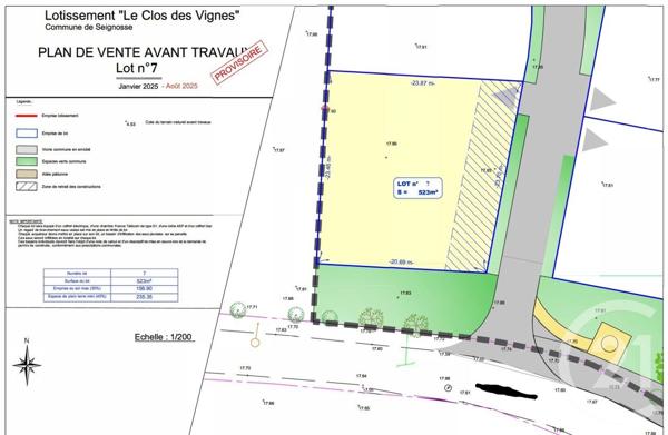 Terrain à vendre  523 m2 SEIGNOSSE - 40