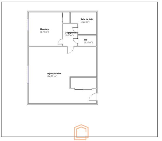 Appartement 2 pièce(s) 1 chambre(s) 40 m²