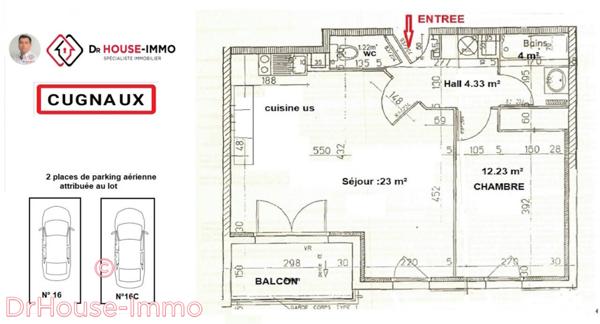 Appartement à vendre 2 pièces de 48 m²