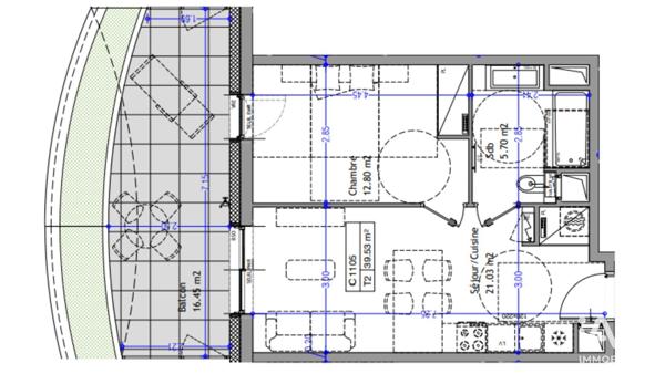 Appartement à vendre 2 pièces 40 m² Aix-les-Bains