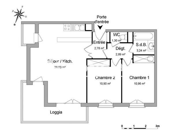 Location Appartement 3 pièces 61.1 m² - 38 ET 40 AVENUE BOURGES MAUNOURY Toulouse 31200