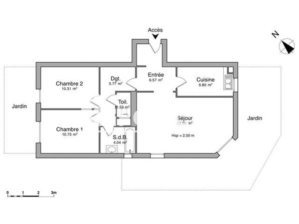 Location Appartement 3 pièces 68.83 m² - 1-5 AVENUE CLAUDE MONET Chatou 78400