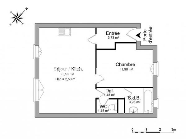 Location Appartement 2 pièces 48.12 m² - 62 AVENUE DU GENERAL DE GAULLE Pontault Combault 77340