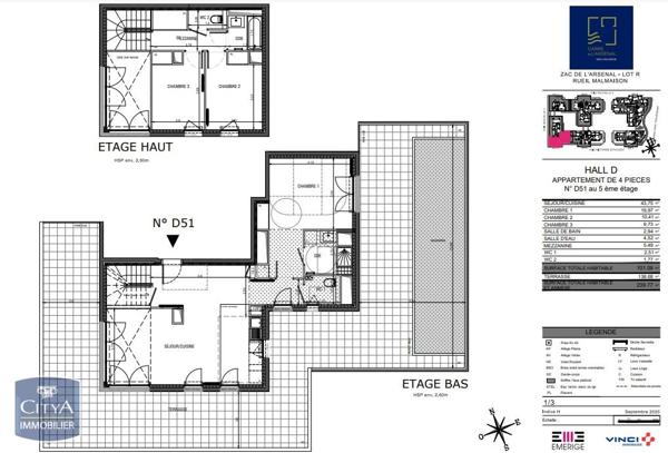 Appartement à louer 4 pièces 101.09m²
