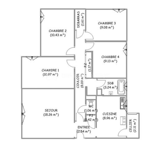 Appartement de 87,07 m²