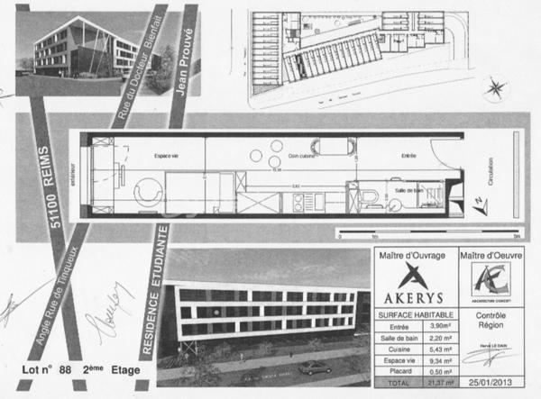 Appartement de 21,79 m²