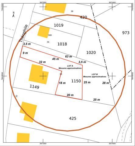 🌿 TERRAIN CONSTRUCTIBLE 640 m² (LOT B) – PLAT – 11400 €/m2 – SAINT-JOSEPH