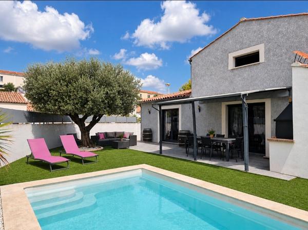 Maison Poussan 5 pièce(s) 136 m2 + piscine+ jardin+ garage