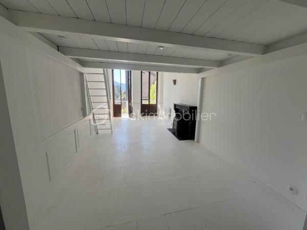 Appartement T2 de 58 m² loi carrez plus mezzanine de 11 m² avec grand balcon et cave .
Il se compose d'une cuisine américaine aménagée et équipée ouverte sur un salon/séjour avec mezzanine donnant sur un grand balcon à vue imprenable, d'une chambre avec placard, d'une salle d'eau neuve avec WC. 
Cheminée et poêle à bois
Faibles charges 65€ comprend entretien et électricité des communs, provision pour travaux éventuel (cage d’escalier refaite).
Très lumineux au calme et sans vis à vis.
A visiter sans tarde.