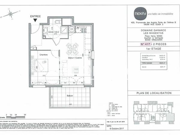 Location Appartement 2 pièces 40.95 m² - 202 CHEMIN DE LA GARRIGUE LES MAGENTAS Draguignan 83300
