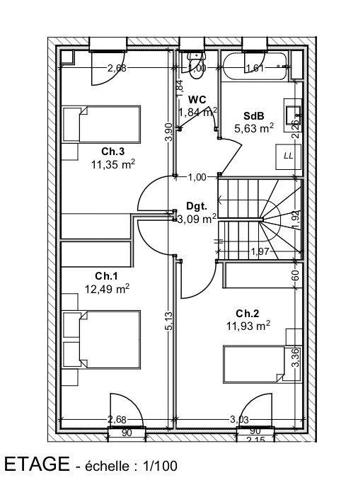 Maison à vendre 4 pièces 94 m² Guéreins