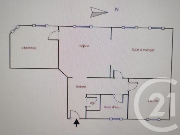 Appartement F3 à vendre  3 pièces - 54,73 m2 PARIS - 75017