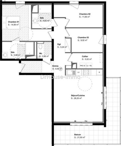 Appartement à vendre 4 pièces de 94 m²