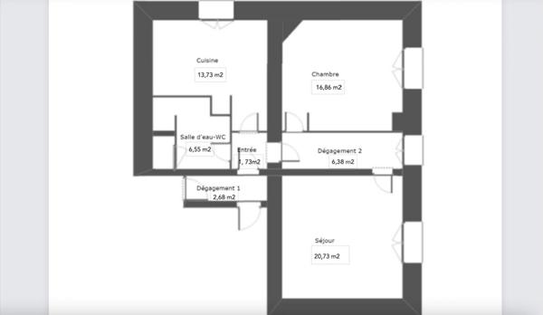 Nantes centre ville - Appartement T2 67.38 m2