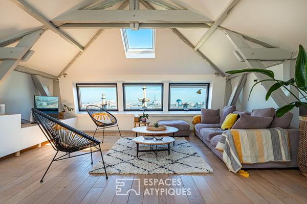 Appartement sous les toits du Château des Montalets à Meudon avec jardin partagé et vue sur Paris