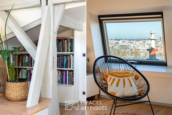 Appartement sous les toits du Château des Montalets à Meudon avec jardin partagé et vue sur Paris